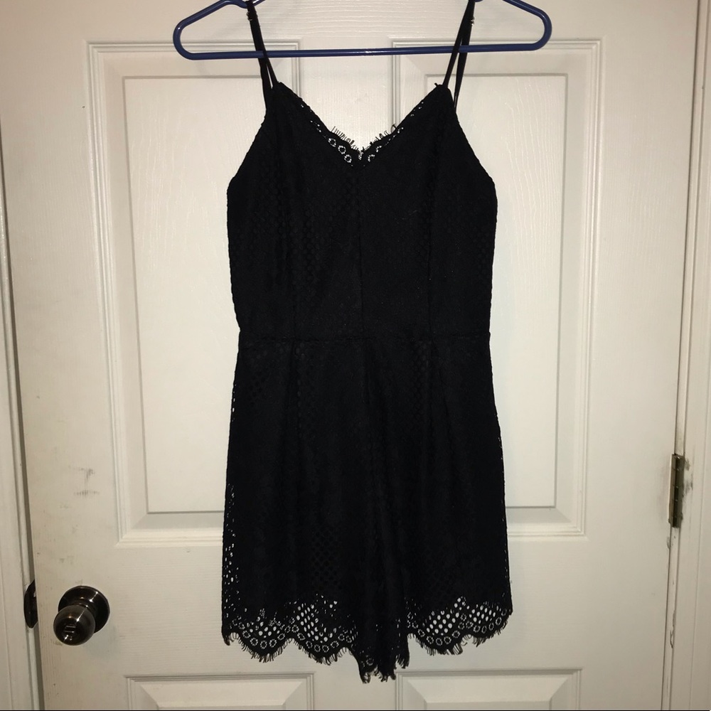 black lace romper